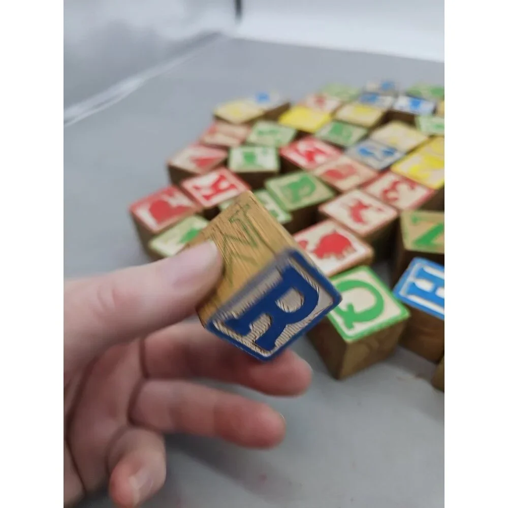 Wooden Alphabet And Numbers Blocks For Kids 61 Blocks Total -‎ 1  1/4